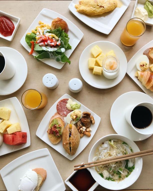 Buffet dishes at Fusion Suites Da Nang