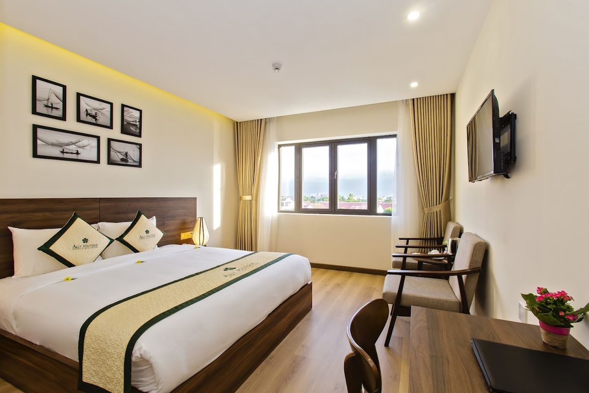 Ally Beach Boutique Hotel Hoian pool and grounds in Cua Dai