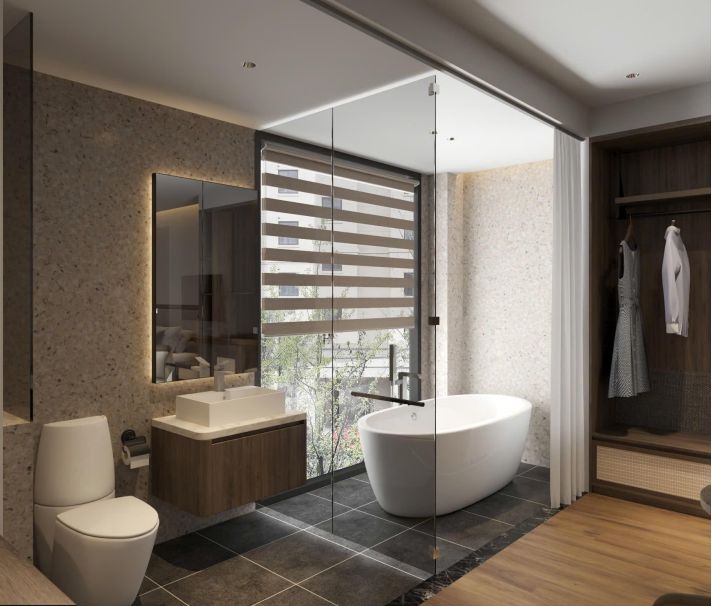 Kiến Ocean Hotel room interior in An Thuong
