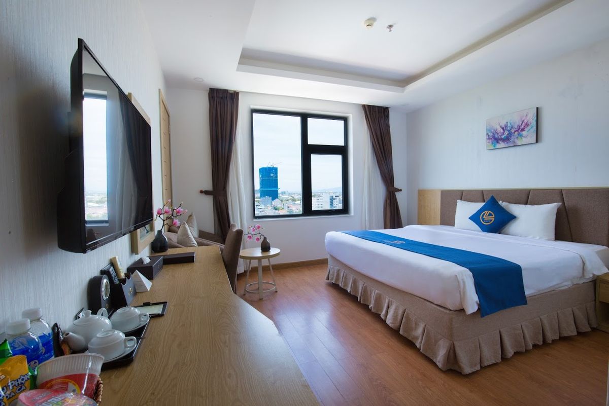 Lavencos Hotel My Khe Beach Da Nang pool and grounds in My Khe Beach