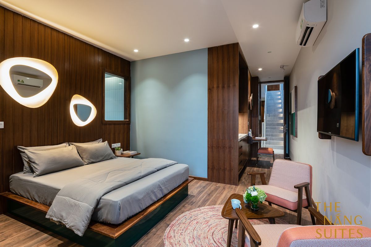 The Nang Suites pool and grounds in An Thuong